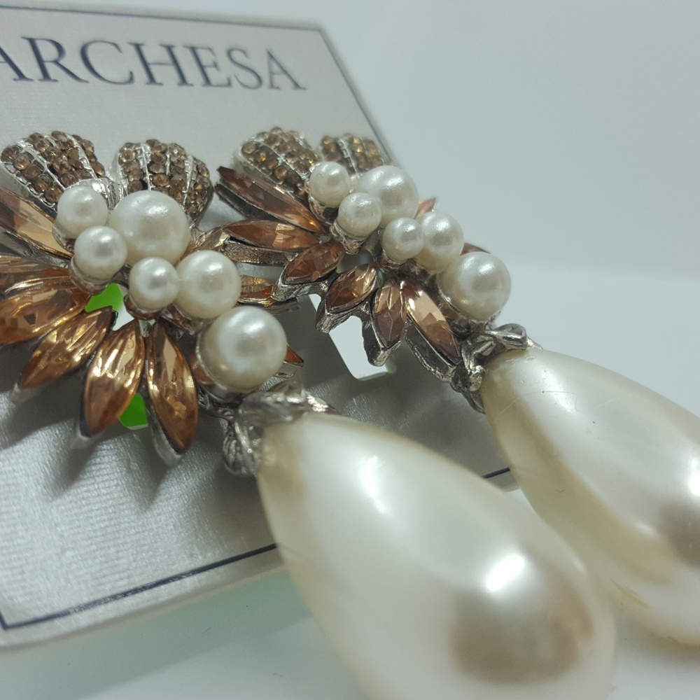 Marchesa peal and crystals drop earrings - Picture 5 of 5